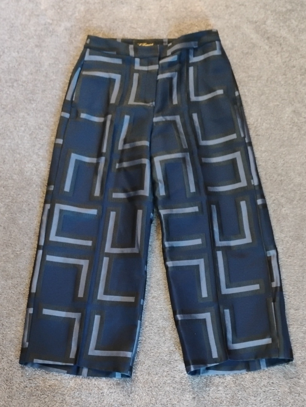 Les Copains Jacquard Geometric Wide Leg Pants